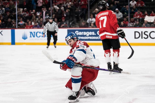 260104 Adam Titlbach of Czech Republic celebrates after 1 2 during the 2026 IIHF World Junior Championship semifinal game between Canada and Czech Republic on January 4, 2026 in Saint Paul Photo Joel Marklund BILDBYRAN kod JM JM0772 bbeng ishockey ice hockey jvm junior vm u20 2026 iihf world junior championship world juniors semifinal canada kanada czech republic czechiajubel celebrates  Copyright: JOELxMARKLUND BB260104JM110