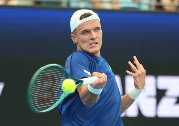 January 5, 2026, Sydney, New South Wales, Australia: JAKUB MENSIK of Czech Republic during the match against C. Ruud of Norway in the single match group D during the United Cup at Ken Rosewall Arena, Sydney, Australia. Sydney Australia - ZUMAc278 20260105_zsp_c278_007 Copyright: xMarcinxCholewinskix