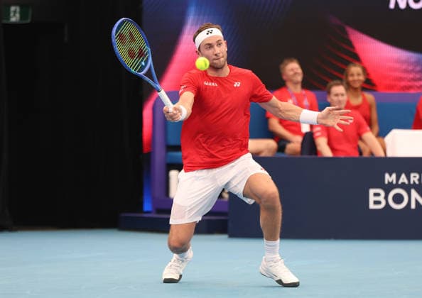 January 5, 2026, Sydney, New South Wales, Australia: CASPER RUUD of Norway during the match against J. Mensik of Czech Republic in the single match group D during the United Cup at Ken Rosewall Arena, Sydney, Australia. Sydney Australia - ZUMAc278 20260105_zsp_c278_022 Copyright: xMarcinxCholewinskix