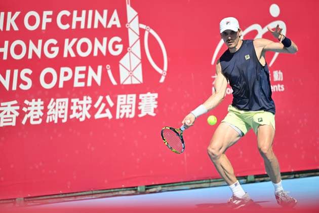 Hong Kong Tennis Open - Day 2 Patrick Kypson, an American tennis player, during a match at the Hong Kong Tennis Open WTA, Tennis Damen 250) on January 5, 2026 in Hong Kong. (Photo by Kobe Li Nexpher Images) Hong Kong
