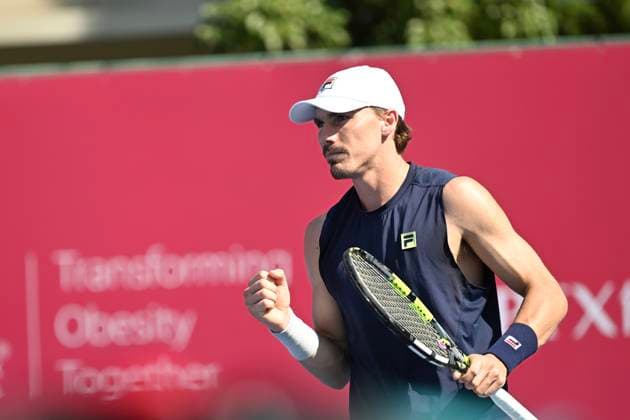 Hong Kong Tennis Open - Day 2 Patrick Kypson, an American tennis player, during a match at the Hong Kong Tennis Open WTA, Tennis Damen 250) on January 5, 2026 in Hong Kong. (Photo by Kobe Li Nexpher Images) Hong Kong