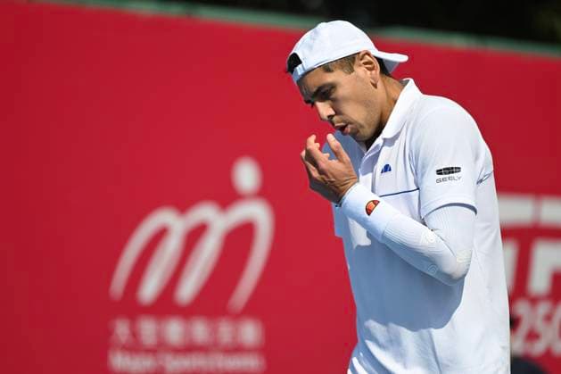 Hong Kong Tennis Open - Day 2 Alejandro Tabilo, a Chilean tennis player, during a match at the Hong Kong Tennis Open WTA, Tennis Damen 250) on January 5, 2026 in Hong Kong. (Photo by Kobe Li Nexpher Images) Hong Kong