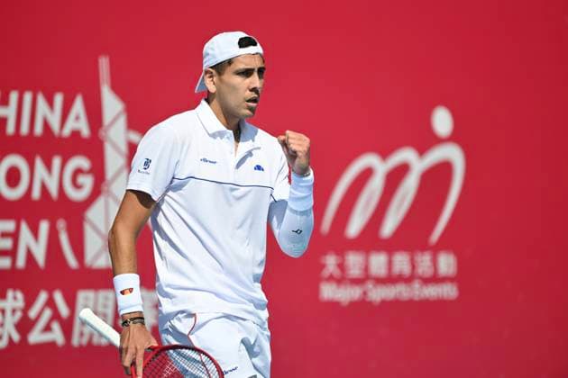 Hong Kong Tennis Open - Day 2 Alejandro Tabilo, a Chilean tennis player, during a match at the Hong Kong Tennis Open WTA, Tennis Damen 250) on January 5, 2026 in Hong Kong. (Photo by Kobe Li Nexpher Images) Hong Kong