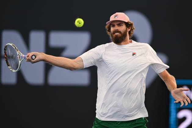 TENNIS BRISBANE INTERNATIONAL, Reilly Opelka of The United States in action against Dane Sweeny of Australia during day two of the Brisbane International tennis tournament at Pat Rafter Arena in Brisbane, Monday, January 5, 2026. ( NO ARCHIVING, EDITORIAL USE ONLY BRISBANE QUEENSLAND AUSTRALIA  Copyright: xZAINxMOHAMMEDx 20260105173925049838