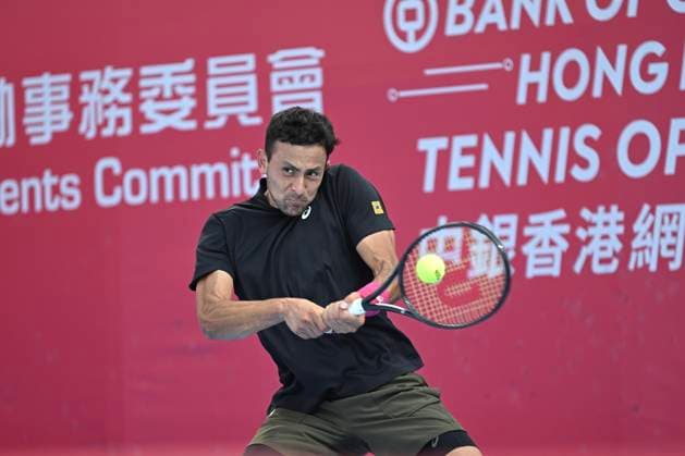 Hong Kong Tennis Open - Day 2 Emilio Nava, an American tennis player, during a match at the Hong Kong Tennis Open WTA, Tennis Damen 250) on January 5, 2026 in Hong Kong. (Photo by Kobe Li Nexpher Images) Hong Kong