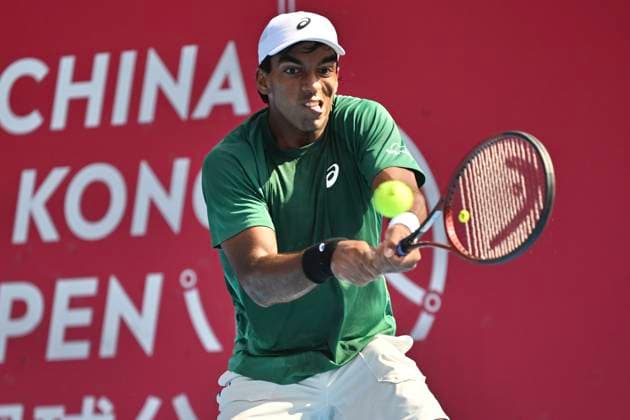 Hong Kong Tennis Open - Day 2 Nishesh Basavareddy, an American tennis player, during a match at the Hong Kong Tennis Open WTA, Tennis Damen 250) on January 5, 2026 in Hong Kong. (Photo by Kobe Li Nexpher Images) Hong Kong