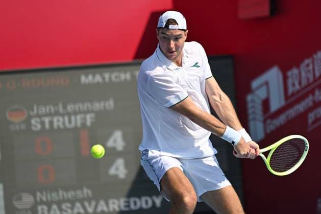 Hong Kong Tennis Open - Day 2 Jan-Lennard Struff, a German tennis player, during a match at the Hong Kong Tennis Open WTA, Tennis Damen 250) on January 5, 2026 in Hong Kong. (Photo by Kobe Li Nexpher Images) Hong Kong