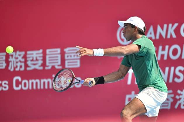 Hong Kong Tennis Open - Day 2 Nishesh Basavareddy, an American tennis player, during a match at the Hong Kong Tennis Open WTA, Tennis Damen 250) on January 5, 2026 in Hong Kong. (Photo by Kobe Li Nexpher Images) Hong Kong