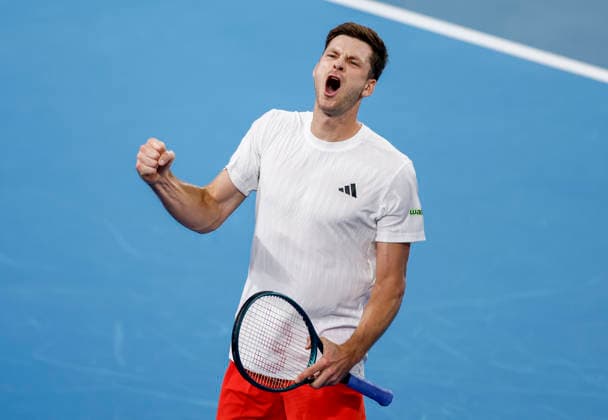 TENNIS UNITED CUP SYDNEY, Hubert Hurkacz of team Poland celebrates victory in his Group F singles match against Alexander Zverev of Team Germany during day four of the 2026 United Cup at Ken Rosewall Arena in Sydney, Monday, January 5, 2026. ( NO ARCHIVING, EDITORIAL USE ONLY SYDNEY NEW SOUTH WALES AUSTRALIA  Copyright: xMARKxEVANSx 20260105153478142445