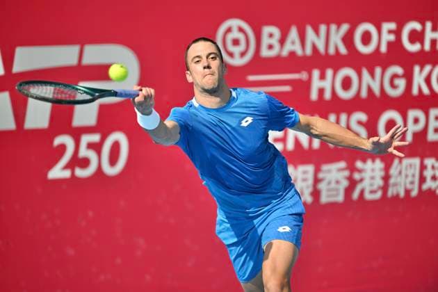 Hong Kong Tennis Open - Day 2 Laslo Djere, a Serbian tennis player, during a match at the Hong Kong Tennis Open WTA, Tennis Damen 250) on January 5, 2026 in Hong Kong. (Photo by Kobe Li Nexpher Images) Hong Kong