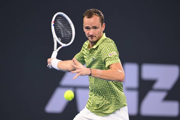 TENNIS BRISBANE INTERNATIONAL, Daniil Medvedev in action against Marton Fucsovics of Hungary during day two of the Brisbane International tennis tournament at Pat Rafter Arena in Brisbane, Monday, January 5, 2026. ( NO ARCHIVING, EDITORIAL USE ONLY BRISBANE QUEENSLAND AUSTRALIA  Copyright: xZAINxMOHAMMEDx 20260105159088770093