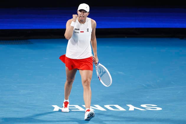 TENNIS UNITED CUP SYDNEY, Iga Swiatek of team Poland celebrates victory in her Group F singles match against Eva Lys of Team Germany during day four of the 2026 United Cup at Ken Rosewall Arena in Sydney, Monday, January 5, 2026. ( NO ARCHIVING, EDITORIAL USE ONLY SYDNEY NEW SOUTH WALES AUSTRALIA  Copyright: xMARKxEVANSx 20260105183246524603