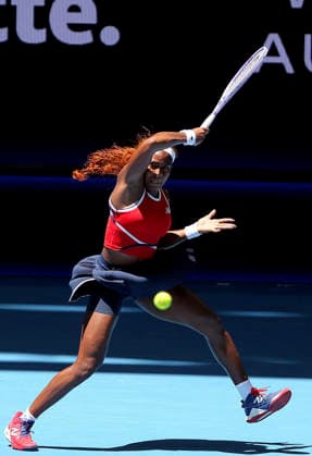 (260105) -- PERTH, Jan. 5, 2026 -- Coco Gauff of the United States hits a return during the women s singles match against Jessica Bouzas Maneiro of Spain in the Group A round robin match between USA and Spain at the 2026 United Cup tennis tournament in Perth, Australia, Jan. 5, 2026. (Photo by Xinhua) (SP)AUSTRALIA-PERTH-TENNIS-UNITED CUP-USA VS ESP ZhouxDan 
