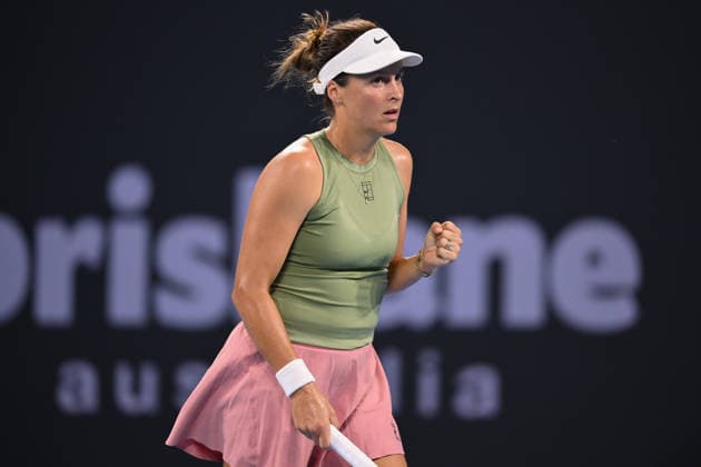 TENNIS BRISBANE INTERNATIONAL, Tatjana Maria of Germany in action against Emerson Jones of Australia during day two of the Brisbane International tennis tournament at Pat Rafter Arena in Brisbane, Monday, January 5, 2026. ( NO ARCHIVING, EDITORIAL USE ONLY BRISBANE QUEENSLAND AUSTRALIA  Copyright: xZAINxMOHAMMEDx 20260105118124917365