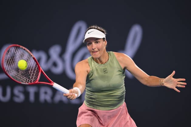 TENNIS BRISBANE INTERNATIONAL, Tatjana Maria of Germany in action against Emerson Jones of Australia during day two of the Brisbane International tennis tournament at Pat Rafter Arena in Brisbane, Monday, January 5, 2026. ( NO ARCHIVING, EDITORIAL USE ONLY BRISBANE QUEENSLAND AUSTRALIA  Copyright: xZAINxMOHAMMEDx 20260105158208480037