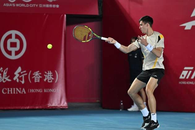 RECORD DATE NOT STATED Hong Kong Tennis Open - Day 2 Fabian Marozsan, a Hungarian tennis player, during a match at the Hong Kong Tennis Open ATP, Tennis Herren 250) on January 5, 2026 in Hong Kong. (Photo by Kobe Li Nexpher Images) Hong Kong