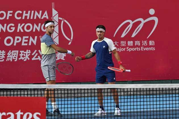Hong Kong Tennis Open - Day 2 Francisco Comesana and Tomas Martin Etcheverry, the Argentina tennis player, during a match at the Hong Kong Tennis Open(ATP250) on January 5, 2026 in Hong Kong. (Photo by Kobe Li Nexpher Images) Hong Kong