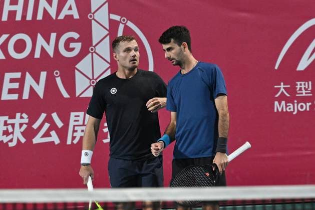 RECORD DATE NOT STATED Hong Kong Tennis Open - Day 2 An American tennis player Vasil Kirkov and a Dutch tennis player Bart Stevens, during a match at the Hong Kong Tennis Open(ATP250) on January 5, 2026 in Hong Kong. (Photo by Kobe Li Nexpher Images) Hong Kong