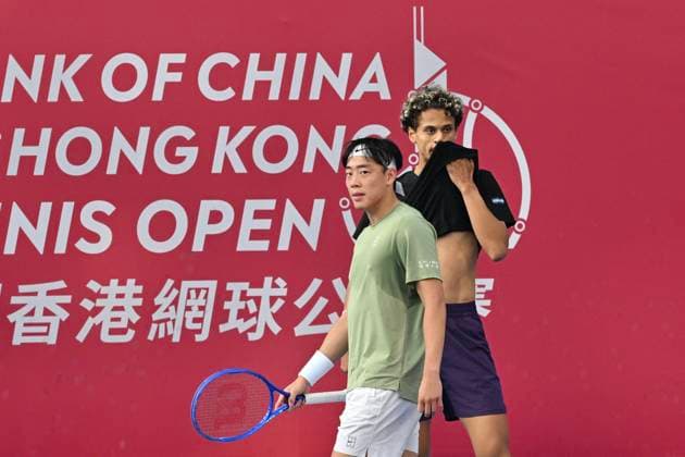 Hong Kong Tennis Open - Day 2 Hong Kong tennis player Coleman Wong (L) and Canadian tennis player Gabriel Diallo, during a match at the Hong Kong Tennis Open(ATP250) on January 5, 2026 in Hong Kong. (Photo by Kobe Li Nexpher Images) Hong Kong