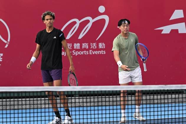 RECORD DATE NOT STATED Hong Kong Tennis Open - Day 2 Hong Kong tennis player Coleman Wong (R) and Canadian tennis player Gabriel Diallo, during a match at the Hong Kong Tennis Open(ATP250) on January 5, 2026 in Hong Kong. (Photo by Kobe Li Nexpher Images) Hong Kong