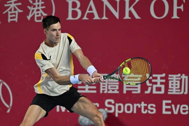 RECORD DATE NOT STATED Hong Kong Tennis Open - Day 2 Fabian Marozsan, a Hungarian tennis player, during a match at the Hong Kong Tennis Open ATP, Tennis Herren 250) on January 5, 2026 in Hong Kong. (Photo by Kobe Li Nexpher Images) Hong Kong