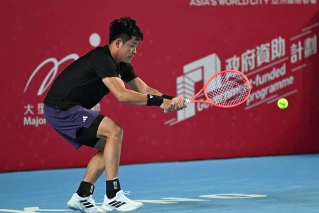 RECORD DATE NOT STATED Hong Kong Tennis Open - Day 2 Yibing Wu, a Chinese tennis player, during a match at the Hong Kong Tennis Open ATP, Tennis Herren 250) on January 5, 2026 in Hong Kong. (Photo by Kobe Li Nexpher Images) Hong Kong
