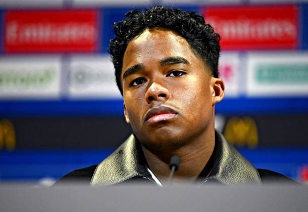 Football, France, Olympique Lyon, Presentation of new signing Endrick, Press conference