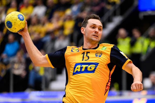 260105 Hampus Wanne of Sweden during the international friendly between Sweden and Brazil on January 5, 2026 in Jönköping Photo Carl Sandin BILDBYRAN code CS CS0829 handball handboll handball international friendly sverige sweden brasilien bbeng  Copyright: CARLxSANDIN BB260105CS006