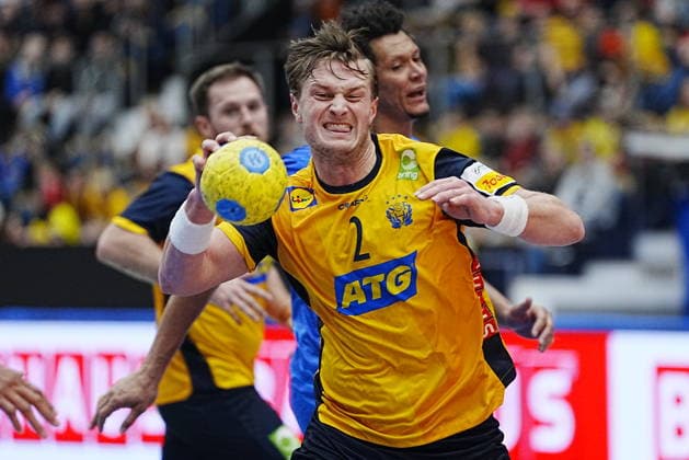 JÖNKÖPING, SWEDEN 20260105 Sweden s Jonathan Carlsbogard during Monday s international handball training match between Sweden and Brazil at Husqvarna Garden JÖNKÖPING SWEDEN x9200x  Copyright: xBjörnxLarssonxRosvall TTx HANDBALL SWEDEN-BRAZIL