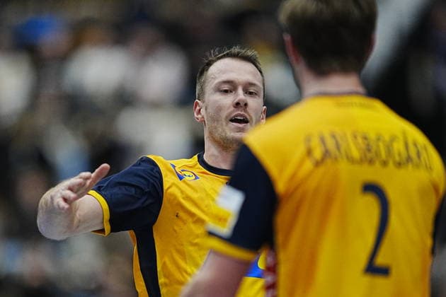 JÖNKÖPING, SWEDEN 20260105 Sweden s Felix Claar scores during Monday s international handball friendly match between Sweden and Brazil at Husqvarna Garden JÖNKÖPING SWEDEN x9200x  Copyright: xBjörnxLarssonxRosvall TTx HANDBALL SWEDEN-BRAZIL