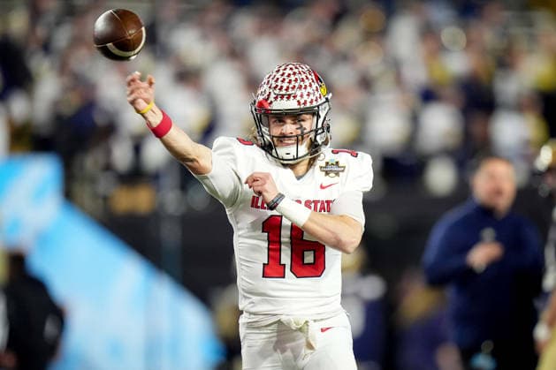 January 5, 2026, Nashville, Tennessee, USA: Illinois State quarterback Tommy Rittenhouse (16) warms up before the FCS National Championship against Montana State at FirstBank Stadium. Nashville USA - ZUMAh237 20260105_zsp_h237_004 Copyright: xCamdenxHallx