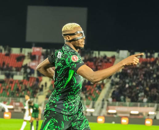 AFCON 2025 in Morocco Victor Osimhen during the game against Mozambique clash Copyright: xSulaimanxPoojaxAdebayox