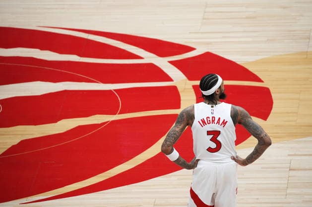 Atlanta Hawks v Toronto Raptors - NBA, Basketball Herren, USA TORONTO, CANADA - JANUARY 5: Brandon Ingram (3) of Toronto Raptors looks on during the NBA basketball game between Atlanta Hawks and Toronto Raptors at the Scotiabank Arena on January 5, 2026 in Toronto, Ontario, Canada. Mert Alper Dervis Anadolu Ontario Canada. Editorial use only. Please get in touch for any other usage.  Copyright: x2026xAnadoluxMertxAlperxDervisx