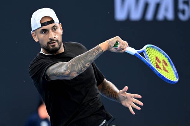 TENNIS BRISBANE INTERNATIONAL, Nick Kyrgios of Australia in action against Aleksandar Kovacevic of the USA during day three of the Brisbane International tennis tournament at Pat Rafter Arena in Brisbane, Tuesday, January 6, 2026. ( NO ARCHIVING, EDITORIAL USE ONLY BRISBANE QUEENSLAND AUSTRALIA  Copyright: xDARRENxENGLANDx 20260106162696754608