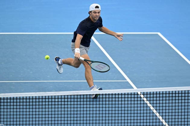 TENNIS BRISBANE INTERNATIONAL, Aleksandar Kovacevic of the USA in action against Nick Kyrgios of Australia during day three of the Brisbane International tennis tournament at Pat Rafter Arena in Brisbane, Tuesday, January 6, 2026. ( NO ARCHIVING, EDITORIAL USE ONLY BRISBANE QUEENSLAND AUSTRALIA  Copyright: xDARRENxENGLANDx 20260106172015849372