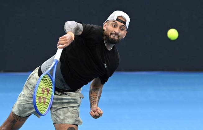 TENNIS BRISBANE INTERNATIONAL, Nick Kyrgios of Australia in action against Aleksandar Kovacevic of the USA during day three of the Brisbane International tennis tournament at Pat Rafter Arena in Brisbane, Tuesday, January 6, 2026. ( NO ARCHIVING, EDITORIAL USE ONLY BRISBANE QUEENSLAND AUSTRALIA  Copyright: xDARRENxENGLANDx 20260106150681825927