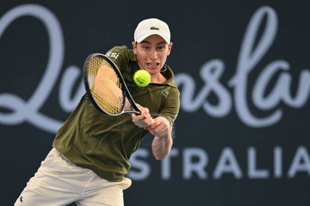 TENNIS BRISBANE INTERNATIONAL, Ugo Humbert of France in action against Cameron Norrie of United Kingdom during day three of the Brisbane International tennis tournament at Pat Rafter Arena in Brisbane, Tuesday, January 6, 2026. ( NO ARCHIVING, EDITORIAL USE ONLY BRISBANE QUEENSLAND AUSTRALIA  Copyright: xZAINxMOHAMMEDx 20260106116346448698