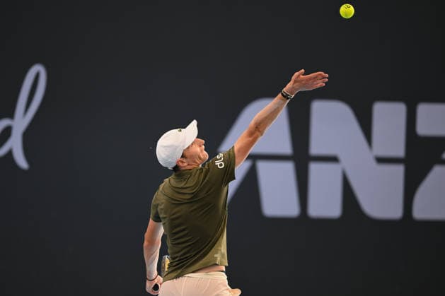 TENNIS BRISBANE INTERNATIONAL, Ugo Humbert of France in action against Cameron Norrie of United Kingdom during day three of the Brisbane International tennis tournament at Pat Rafter Arena in Brisbane, Tuesday, January 6, 2026. ( NO ARCHIVING, EDITORIAL USE ONLY BRISBANE QUEENSLAND AUSTRALIA  Copyright: xZAINxMOHAMMEDx 20260106195503315950