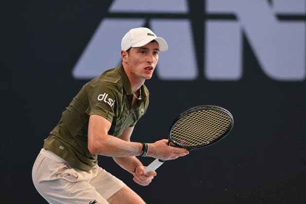 TENNIS BRISBANE INTERNATIONAL, Ugo Humbert of France in action against Cameron Norrie of United Kingdom during day three of the Brisbane International tennis tournament at Pat Rafter Arena in Brisbane, Tuesday, January 6, 2026. ( NO ARCHIVING, EDITORIAL USE ONLY BRISBANE QUEENSLAND AUSTRALIA  Copyright: xZAINxMOHAMMEDx 20260106152195287190
