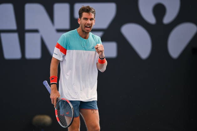TENNIS BRISBANE INTERNATIONAL, Cameron Norrie of United Kingdom reacts against Ugo Humbert of France during day three of the Brisbane International tennis tournament at Pat Rafter Arena in Brisbane, Tuesday, January 6, 2026. ( NO ARCHIVING, EDITORIAL USE ONLY BRISBANE QUEENSLAND AUSTRALIA  Copyright: xZAINxMOHAMMEDx 20260106142513436575