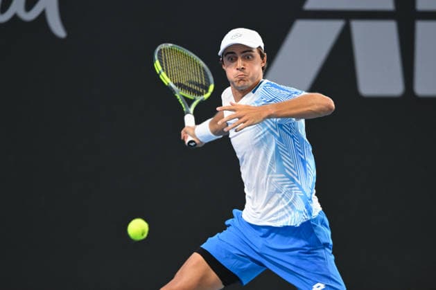 TENNIS BRISBANE INTERNATIONAL, Adam Walton of Australia in action against Rinky Hijikata of Australia during day three of the Brisbane International tennis tournament at Pat Rafter Arena in Brisbane, Tuesday, January 6, 2026. ( NO ARCHIVING, EDITORIAL USE ONLY BRISBANE QUEENSLAND AUSTRALIA  Copyright: xZAINxMOHAMMEDx 20260106134399937166