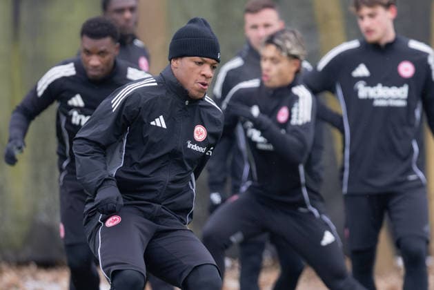 Training Eintracht Frankfurt Jessic Ngankam Eintracht Frankfurt, 32 Training of Eintracht Frankfurt on January 5, 2026 at Deutsche Bank Park in Frankfurt am Main , Frankfurt am Main Hessen Germany Deutsche Bank Park
