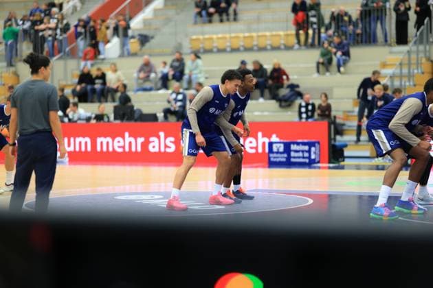 Scene with DJ Horne 0 MLP Academics Heidelberg and Josia Gentischer 4 MLP Academics Heidelberg in the center of the court Basketball Champions League MLP Academics Heidelberg - ERA Basketball Nymburk DJ Horne 0 MLP Academics Heidelberg and Josia Gentischer 4 MLP Academics Heidelberg in action Copyright: xspeedshotx