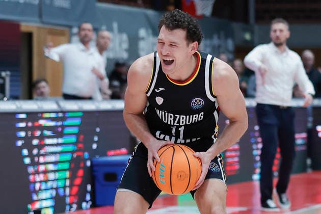 In the picture Brae Ivey Wuerzburg Baskets, 11 06 01 2026, Fitness First Wuerzburg Baskets vs Patrioti Levice, Basketball Champions League, Play Ins, Game 1, Germany, 97072, tectake Arena Wuerzburg, Copyright: HMBxMedia xJulienxBecker