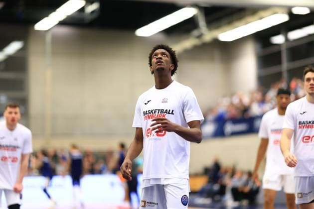 Scene with Sir Jabari Rice 10 Basketball Nymburg in the hall during the match preparation Basketball Champions League MLP Academics Heidelberg - ERA Basketball Nymburk Sir Jabari Rice 10 Basketball Nymburg in action Copyright: xspeedshotx