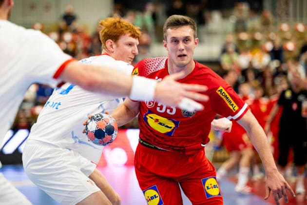 HANDBALL - OEHB, AUT vs CZE, test match VIENNA,AUSTRIA,06.JAN.26 - HANDBALL - OEHB, Oesterreichischer Handballbund, Handball Austria, test match, Austria vs Czech Republic. Image shows Tobias Wagner (AUT).  GEPAxpictures xAlexanderxSolc