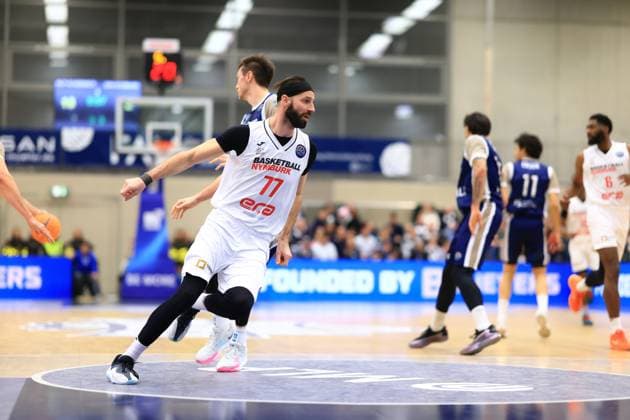 Game action with Vojtech Hruban 77 Basketball Nymburg on the court Basketball Champions League MLP Academics Heidelberg - ERA Basketball Nymburk Vojtech Hruban 77 Basketball Nymburg in action Copyright: xspeedshotx
