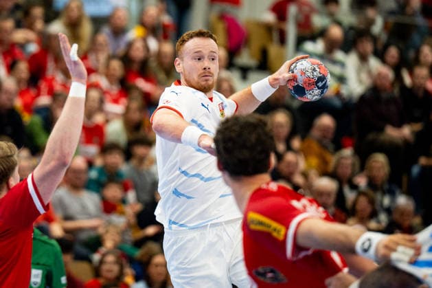 HANDBALL - OEHB, AUT vs CZE, test match VIENNA,AUSTRIA,06.JAN.26 - HANDBALL - OEHB, Oesterreichischer Handballbund, Handball Austria, test match, Austria vs Czech Republic. Image shows Tomas Piroch (CZE).  GEPAxpictures xAlexanderxSolc