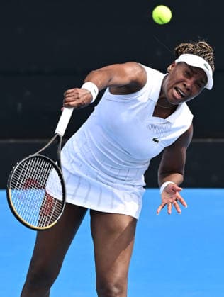 USA™s Venus Williams during her singles match at the 2026 ASB Classic Women™s Tennis Tournament at Manuka Doctor Arena, Auckland, New Zealand. Tuesday 6 January 2026. Photo: Andrew Cornaga z Auckland New Zealand Copyright: xAndrewxCornaga x