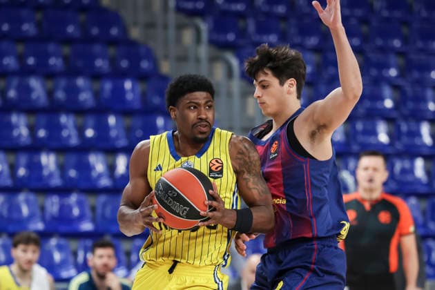 January 6, 2026, Barcelona, Barcelona, Spain: Jimmy Clark III of Maccabi Rapyd Tel Aviv and Juani Marcos of FC Barcelona, Barca in action during the EuroLeague Regular Season Round 20 match played between FC Barcelona and Maccabi Rapyd Tel Aviv at Palau Blaugrana on January 06, 2026 in Barcelona, Spain. Barcelona Spain - ZUMAa181 20260106_zaa_a181_038 Copyright: xJavierxBorregox